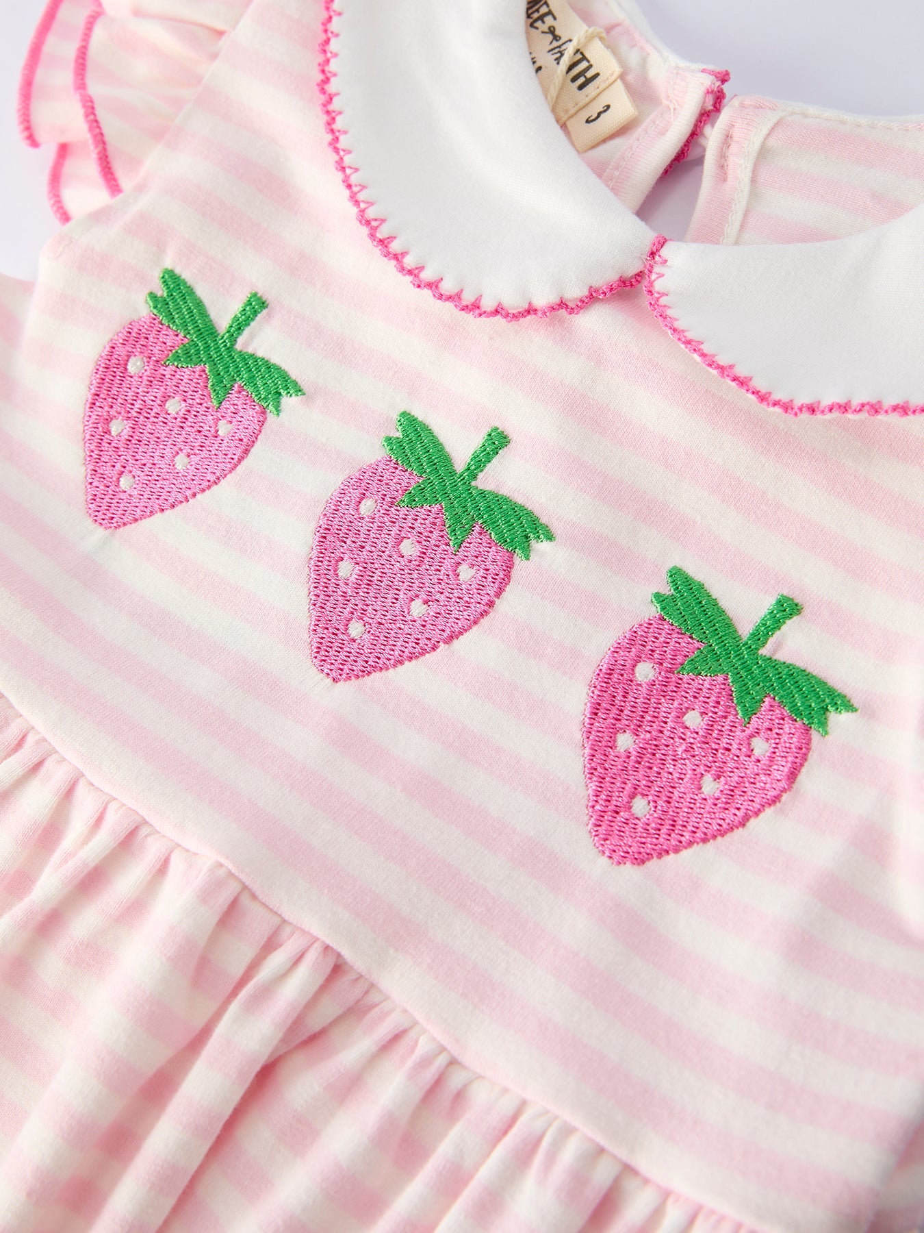 Strawberry Girl Dress Ruffle Peter Pan Collar
