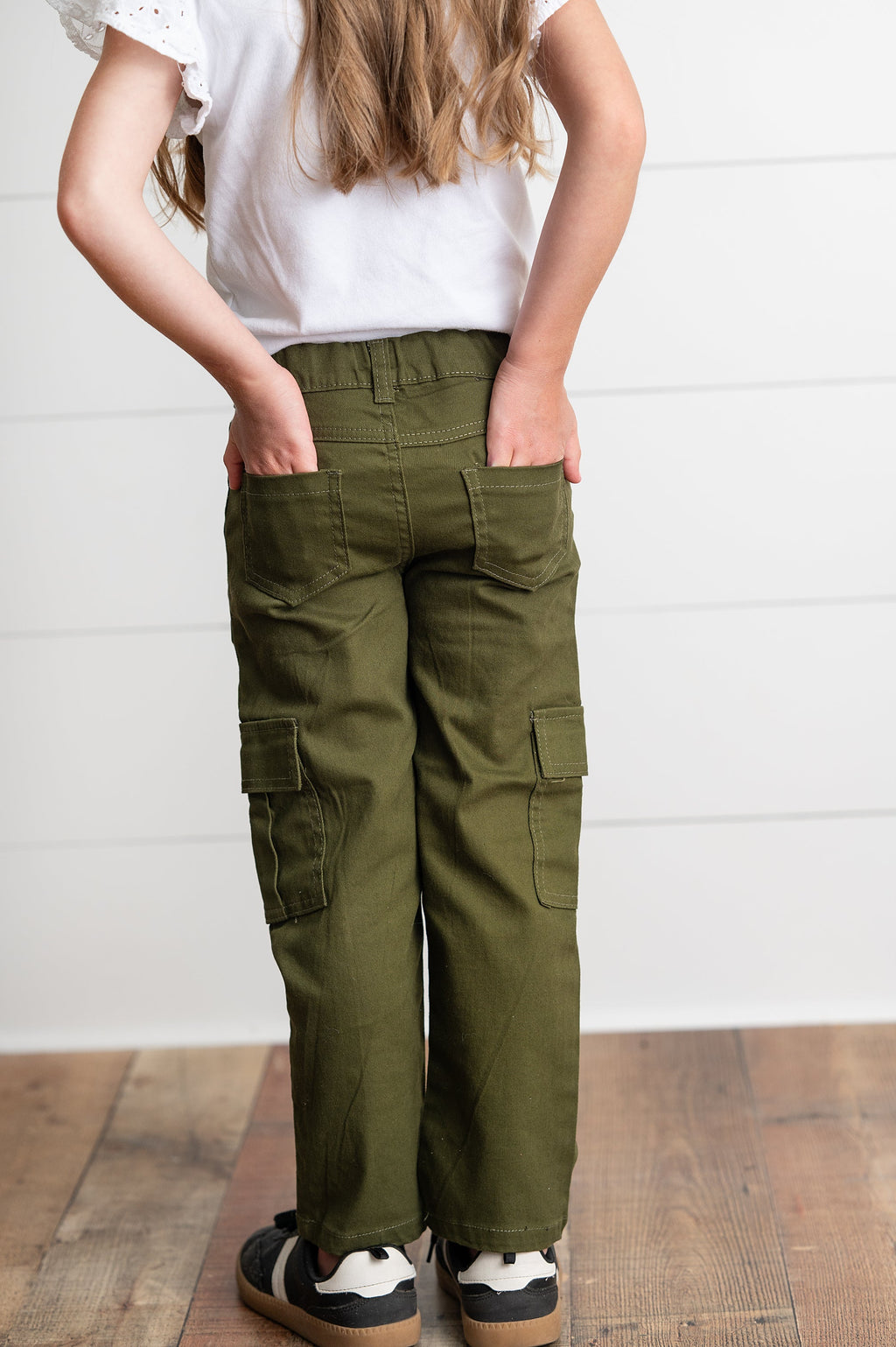 Olive Green Cargo Denim Pants